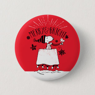 Snoopy and Woodstock - Merry & Bright Ronde Button 5,7 Cm