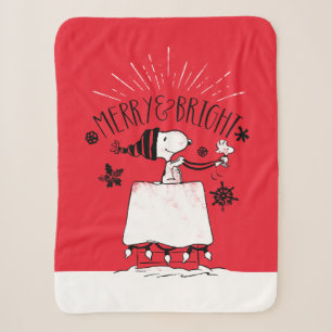 Snoopy and Woodstock - Merry & Bright Sherpa Deken