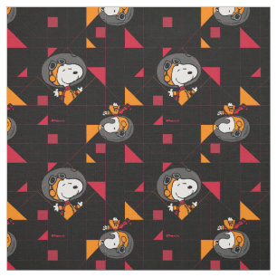 Snoopy Astronaut Retro Geometrisch Stof