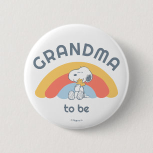 Snoopy Baby shower oma te worden Ronde Button 5,7 Cm