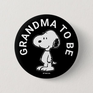 Snoopy Baby shower oma te worden Ronde Button 5,7 Cm