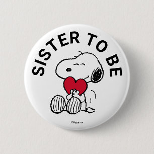 Snoopy Baby shower zuster om te zijn Ronde Button 5,7 Cm