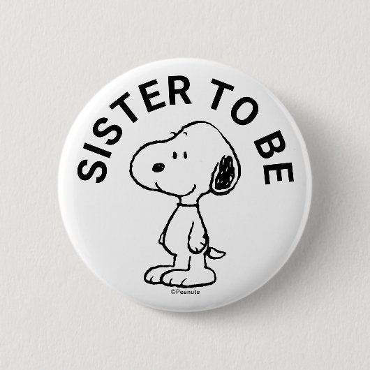 Snoopy Baby shower zuster om te zijn Ronde Button 5,7 Cm (Voorkant)