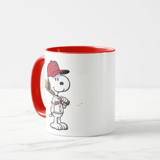 Snoopy Baseball Boston Mok (Voorkant links)
