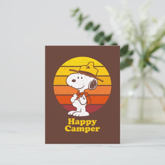 Snoopy | Beagle Scout - Happy Camper Briefkaart (Staand voorkant)