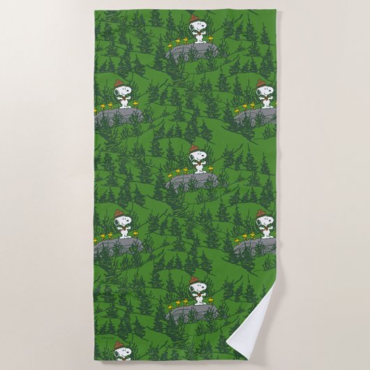 Snoopy Beagle Scout Hiking Pattern Strandlaken (Voorkant)
