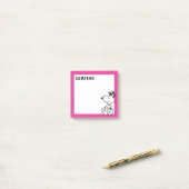 Snoopy Black & Magenta | Jouw namen toevoegen Post-it® Notes (Op bureau)