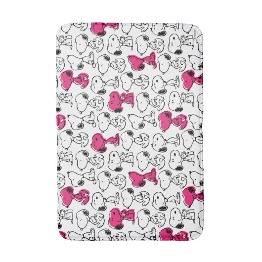 Snoopy Black & Magenta Pattern Badmat (Voorkant Verticaal)