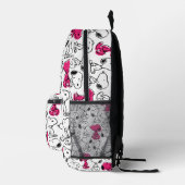 Snoopy Black & Magenta Pattern Bedrukte Rugzak (Rechts)