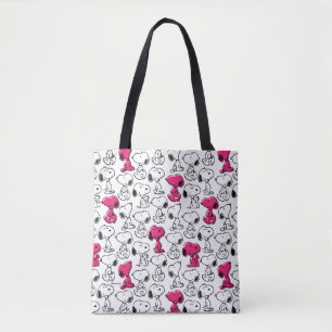Snoopy Black & Magenta Pattern Draagtas