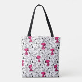 Snoopy Black & Magenta Pattern Draagtas (Achterkant)