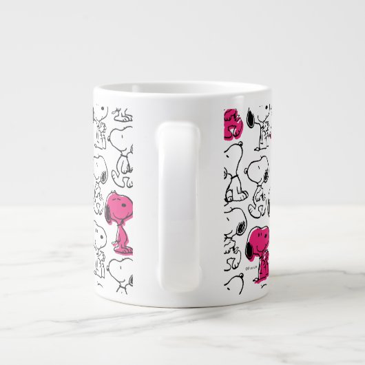 Snoopy Black & Magenta Pattern Extra Grote Beker (Achterkant)