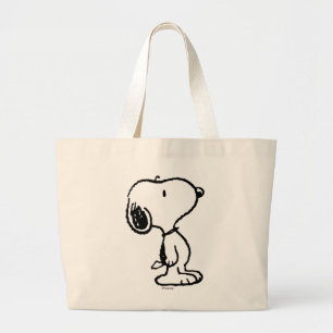 Snoopy Black & Magenta Pattern Grote Tote Bag