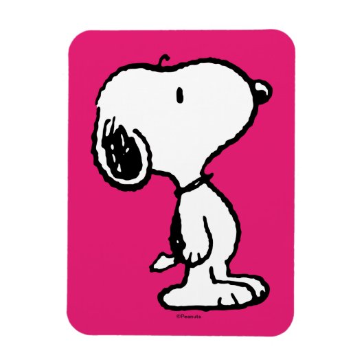 Snoopy Black & Magenta Pattern Magneet (Verticaal)