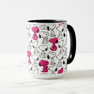 Snoopy Black & Magenta Pattern Mok