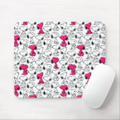Snoopy Black & Magenta Pattern Muismat (Met muis)