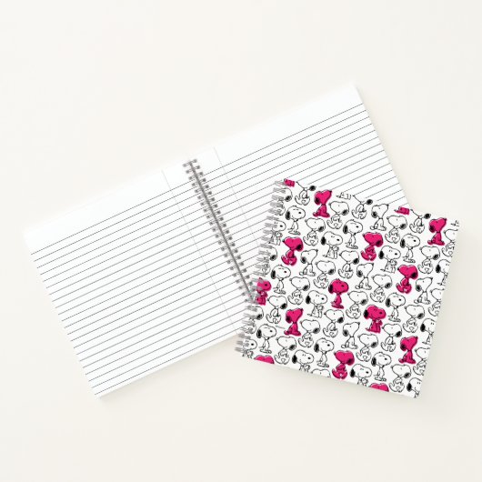 Snoopy Black & Magenta Pattern Notitieboek (Binnen)