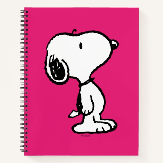 Snoopy Black & Magenta Pattern Notitieboek (Voorkant)