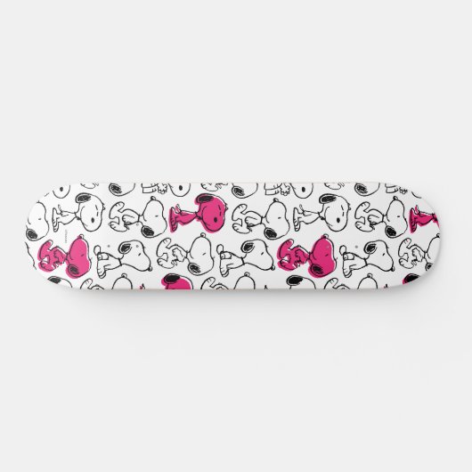 Snoopy Black & Magenta Pattern Skateboard (Horizontaal)