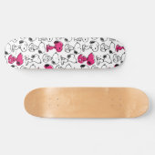 Snoopy Black & Magenta Pattern Skateboard (Horizontaal)