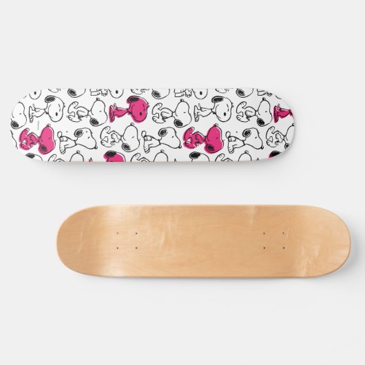 Snoopy Black & Magenta Pattern Skateboard (Horizontaal)
