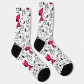 Snoopy Black & Magenta Pattern Sokken (Rechts)