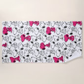 Snoopy Black & Magenta Pattern Strandlaken (Voorkant)