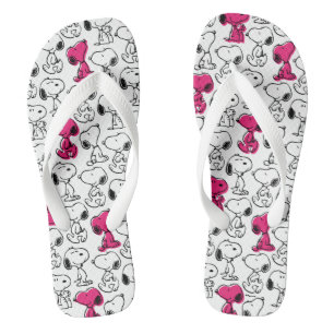 Snoopy Black & Magenta Pattern Teenslippers