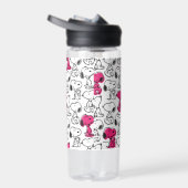 Snoopy Black & Magenta Pattern Waterfles (Rechts)