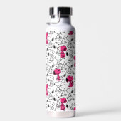 Snoopy Black & Magenta Pattern Waterfles (Rechts)