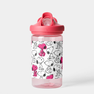 Snoopy Black & Magenta Pattern Waterfles