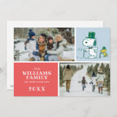 Snoopy Bovenhoed Pepermunt Snoep Feestdagenkaart (Voorkant / Achterkant)