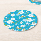 Snoopy Brooklyn Beach Pattern Ronde Kartonnen Onderzetter (Gebogen)