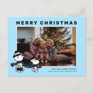 Snoopy & Charlie Winter Sjaal Kerstfoto's Feestdagenkaart