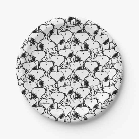 Snoopy Classic Comics Pattern Papieren Bordje (Voorkant)