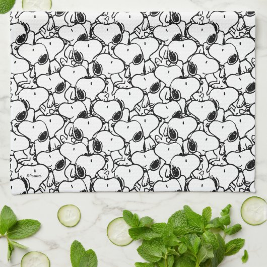 Snoopy Classic Comics Pattern Theedoek (Gevouwen)