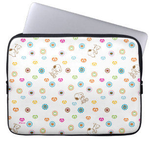 Snoopy Colorful Hearts Patroon Laptop Sleeve