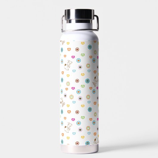 Snoopy Colorful Hearts Patroon Waterfles (Achterkant)