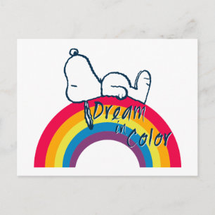 Snoopy   Dream in kleurenregenboog Briefkaart