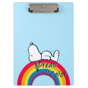 Snoopy Dream in kleurenregenboog Klembord