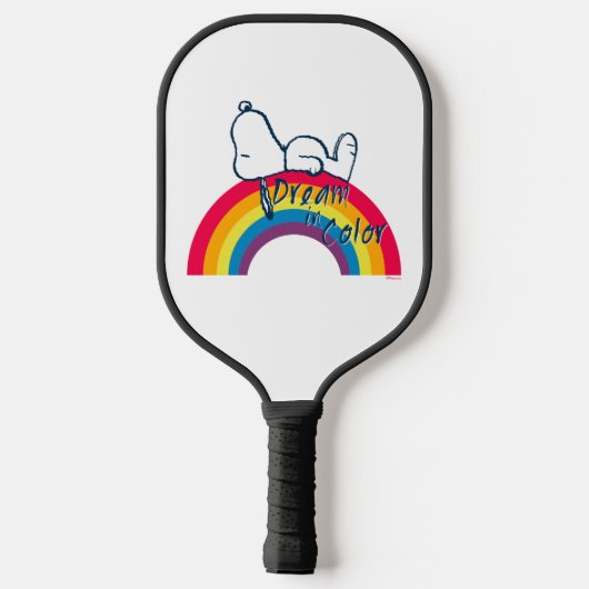 Snoopy | Dream in kleurenregenboog Pickleball Paddle (Achterkant)