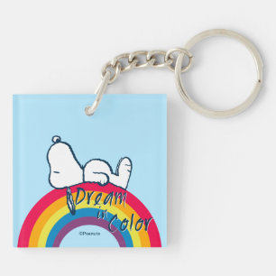 Snoopy   Dream in kleurenregenboog Sleutelhanger