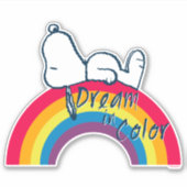 Snoopy | Dream in kleurenregenboog Sticker (Voorkant)