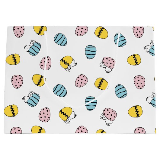 Snoopy Easter Egg Pattern Groot Cadeauzakje (Voorkant)