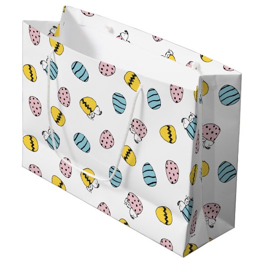 Snoopy Easter Egg Pattern Groot Cadeauzakje (Voorkant Gekanteld)