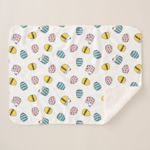 Snoopy Easter Egg Pattern Sherpa Deken