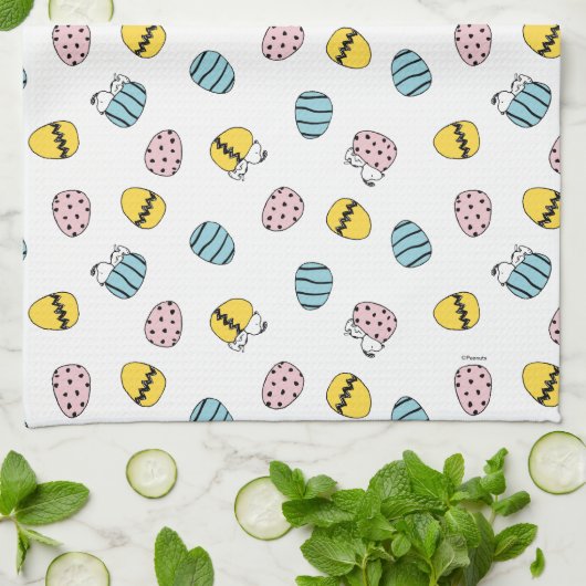 Snoopy Easter Egg Pattern Theedoek (Gevouwen)