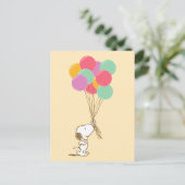 Snoopy en ballonnen briefkaart (Staand voorkant)