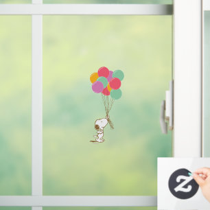 Snoopy en ballonnen raamsticker