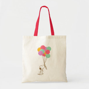 Snoopy en ballonnen tote bag
